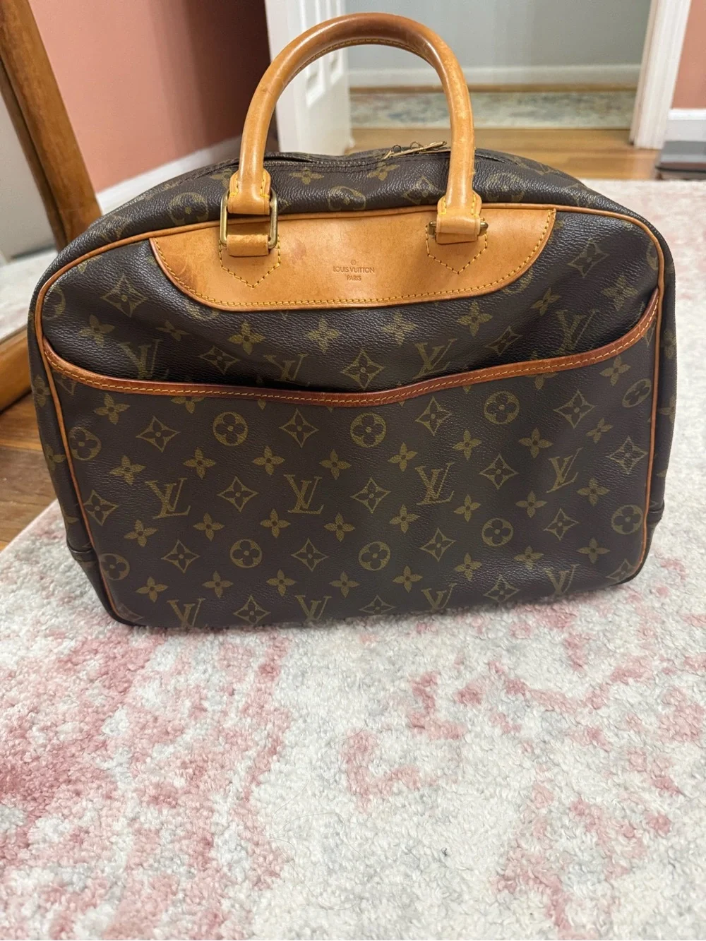 Louis Vuitton LV Hand Bag Deauville Brown Monogram